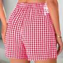 PRETTYGARDEN Womens Shorts Boxers 2025 Summer Gingham Pajama Lounge Sleep Y2K Plaid Pj Shorts Beach Bottoms (Red, S)