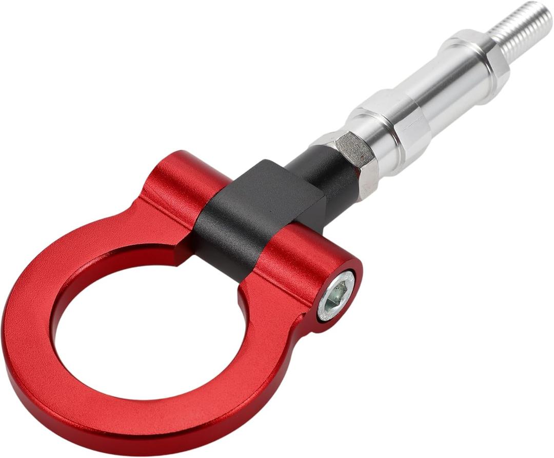 M12 1.75 Tow Hook/Car Front Bumper Towing Hook/Durable Metal Rotary Tow Hook Ring for Honda S2000 2000-2009,for Honda FIT 20.4cm 1pcs Red
