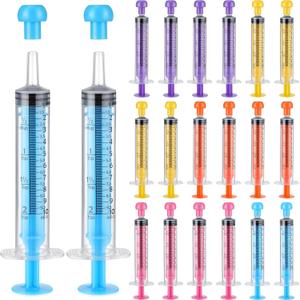 TrelaCo 20 Pack 10ml Oral Syringes with Cap for Liquid Plastic Syringe Without Needle Measuring Dispensing Tools Individually Sealed for Pets Feeding Lab Sample Injection(Multicolor)