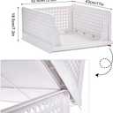 yazi Stackable Storage Bins,8 Pack Foldable Plastic Wardrobe Clothes Organizer Drawer Shelf Storage Basket Container Plastic Drawer Organizer Shelf Baskets Folding Containers Bins Cubes