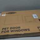 Full Glass Cat Door for Window,32"-37" Adjustable Width,1-Min Install | 4 Locking Modes,Aluminum Frame,HD Glass,Magnetic Closure,Weatherproof Sliding Pet Door Window Insert for Cats