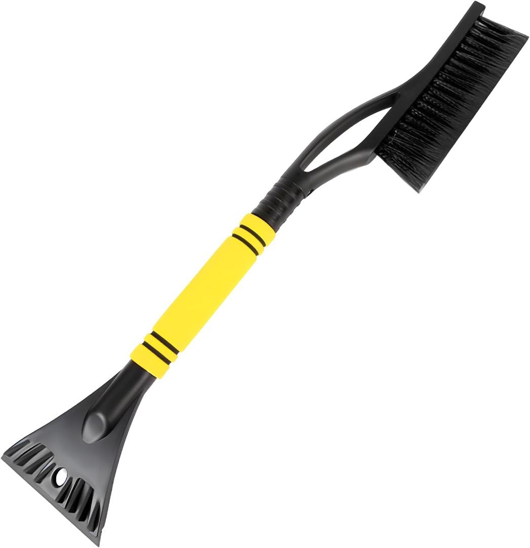 DXNQ Car Snow Brush and Ice Scraper, 24" Scratch Free Snow Remover with Comfortable Foam Grip, Detachable Winter Cleaning Brush Ice Scraper for Car Windshield Window Roof (Yellow) (EXP 01/01/27)