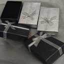 PH PandaHall Jewelry Gifts Box, 12pcs 2 x 2.7 x 1 Inch Small Gift Box Cardboard Paper Jewelry Boxes Display Boxes with Bowknot for Earring Necklace Bracelet Packaging Box Christmas Decor, Black and Silver