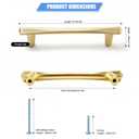 FNFAI 10 Pack Gold Cabinet Handles 5 Inch(128mm) Hole Center Brushed Brass Cabinet Pulls Gold Dresser Drawer Pulls-Door Hardware Handles for Kitchen Bathroom Bedroom Furniture