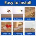 COUKIU Flexible Rubber Baseboard Molding Trim, 4 Inch x 40 Feet Self-Adhesive Vinyl Wall Base Cove Base, Peel and Stick Wall Base Moulding Trim(S100, Natural Wood Grain)