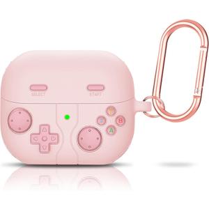 OneNine Compatible with Samsung Galaxy Buds 3 Pro Case, Silicone Case for Samsung Galaxy Buds 3/3 Pro, Wireless Bluetooth Headphones Protective Case with Keychain, Headphone Accessories (Pink)