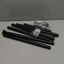 Curtain Rods for Windows 32-96 Inch, 1 Inch Adjustable Black Curtain Rod Set with Brackets, Easy Install