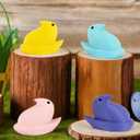 DAZONGE Easter Decor Peep Chick Figurines, Set of 4 Colorful Easter Decorations for Home, Spring Chick Figurines for Tiered Tray, Mantel & Shelf Decor - Perfect Basket Stuffers