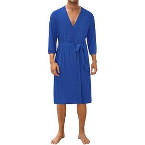Ekouaer Men's Lightweight Kimono Spa Robe Knit Bathrobe Soft Sleepwear 3/4 Sleeve Loungewear with Pockets S-XXL Size Medium