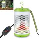 Reptile Heat Lamp with Guard, Ceramic Heat Lamp Bulb with Anti-Scald Lampshade, Adjustable Reptile Ceramic Heat Lamp from 0-100W, for Turtle, Snakes, Lizards, Frogs, Bird, No Light Only Heat (Big)