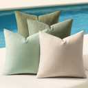 MIULEE Pack of 4 Decorative Christmas Throw Pillow Covers Linen Waterproof Pillow Covers Farmhouse Cushion Cases for Outdoor Patio Garden Tent Balcony Couch Sofa 18x18 inch Light Green