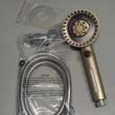 Filtered Shower Head with Handheld, High Pressure 4 Spray Mode Showerhead with Filters, Water Softener Beads for Hard Water with ON/OFF Switch for Pets - Remove Chlorine (Golden, 5 Inch Panel)