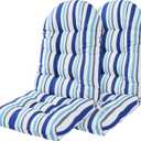 Enipate Weather Resistant Adirondack Chair Cushions Set of 2, High Back Rocking Chair Cushion, Indoor Outdoor Patio Tufted Thicken Lounge Cushion Seat Pads, 44 x 19.6 x 4 inches