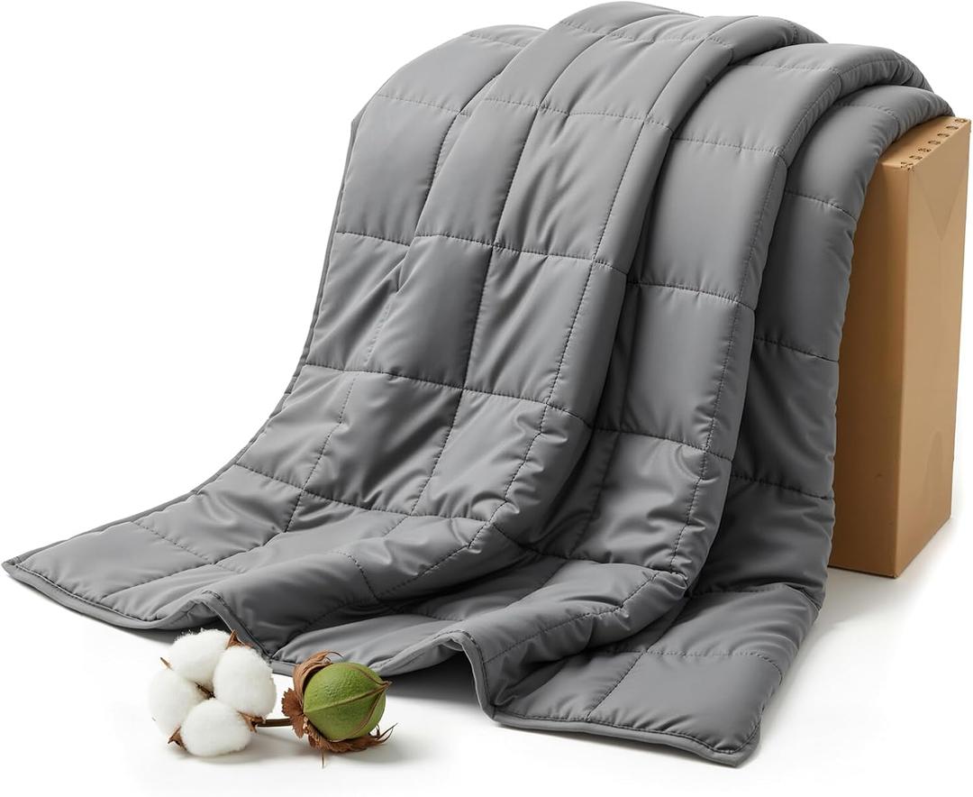 Smart Queen Weighted Blanket for Adults(60"x80",20lbs, Grey) Queen Size Soft Cooling Heavy Blanket for Sleeping, Breathable Blanket with Glass Beads Perfect for 180-210 lbs,All Season,Machine Washable