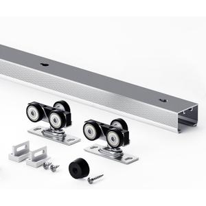 EaseLife 4.6FT/55in Sliding Pocket Door Hardware Kit,Commercial Grade,Aluminum Box Rail Kit,Slide Smoothly Quietly,Easy Install,No Door (51.5in Track for 23"~28" Wide Single Door)