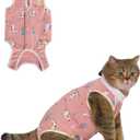 ANWA Cat Recovery Suit, Breathable Cat Onesie After Surgery, Kitten Surgery Recovery Suit, Female Abdominal Wounds (Medium, Alpaca)