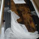 BLKMTY Computer Desk 39" Home Study Desk Office Workstation Large Writing Desks Modern Simple Style PC Table Easy Assembly Computer Table Industrial Style Wood Metal Frame, Vintage (Brown)