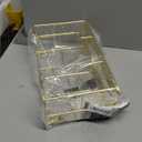 MyGift Paper Towel Holder Modern Brass Tone Metal Wire Wall Mounted or Tabletop Paper Folded Towel Holder Dispenser Rack Home and Commercial Bathroom Use