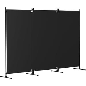 Kokorona 3 Panel Room Divider, Folding Privacy Screen Wall Dividers, Freestanding Partition Divider for Room Separation, Portable Room Divider, 102" W x 70" H, Black