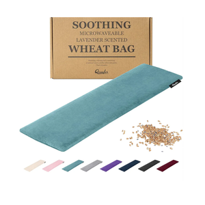 Qomfor Microwave Heating Pad - Large Microwavable Wheat Bag Heat Pack for Neck and Shoulders, Pain Relief, Back Pain, Arthritis, Period Cramps - Reusable Lavender Heating Pad (Green Blue)