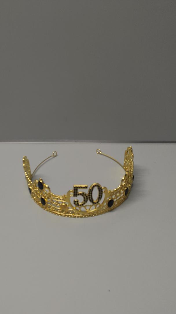 Landical 50th Birthday King Crown and Funny Sash Golden Crown I Am 49 Plus Sash 50th Birthday Party Supplies Favor Party Prom Decoration for Men