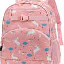 FlowFly Kids Backpack for Toddler Boys Girls, Simple Lightweight Bookbag for Daycare Kindergarten Elementary School Travel, Small Modern Bag (large 15'', Unicorn)