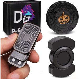 Fidget Toys Adults Set, Metal Fidget Slider, Spinner and Haptic Coin, Decompression Metal EDC Cool Figette Toys for Adults Anxiety Relieve Stress, Greater Focus, 3 Pack Black