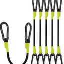 8 Pcs 12 Inch Heavy Duty Carabiner Bungee Cord Outdoor with 190 Lbs Max Break Strength, Black/Yellow Bungee Straps with Upgraded Carabiner Hooks for Luggage Rack, Cargo, Hand Carts, Bike, Camping, etc