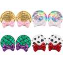 CellElection 8PCS Sequin Mouse Ears Hair Clips Glitter Hair Bows Cute Mice Ears Hair Clips Barrettes for Women Girls Hair Accessories for Costume Party Favor Christmas Decoration (Dream Colors)
