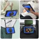 SEYMAC for Samsung Galaxy Tab A9 Case 8.7 Inch 2023 (SM-X110/X115/X117), Heavy Duty Shockproof Protective Case with Screen Protector, Rotating Stand, Hand/Shoulder Strap and Pen Holder, Blue