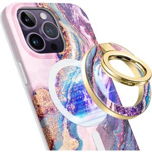 GVIEWIN Magnetic Phone Ring Holder, Compatible with MagSafe Phone Grip with Adjustable Stand, Magnet Phone Ring Kickstand for iPhone 17/16/15/14/13/12 Pro Max Plus Air/Other Phones (Dreamland River)