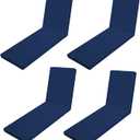 Chaise Lounge Cushions Outdoor Set of 4, 71x22x3 in, Navy Blue | Replacement Seat Pad, 28D Foam, Washable Cover, Waterproof Chair Cushion for Yard, Lawn Furniture, Poolside, Deck