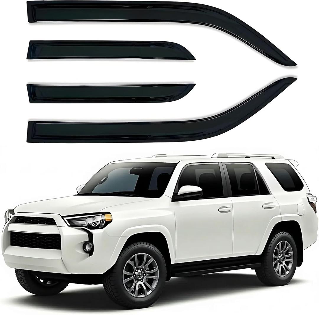 Rain Guards Window Visors 4 Piece Set for Toyota 4Runner 2010-2024 Window Deflectors, Wind Deflector Sun Guard, Out-Channel Vent Shades (for 4Runner 2010-2024 4-Piece)