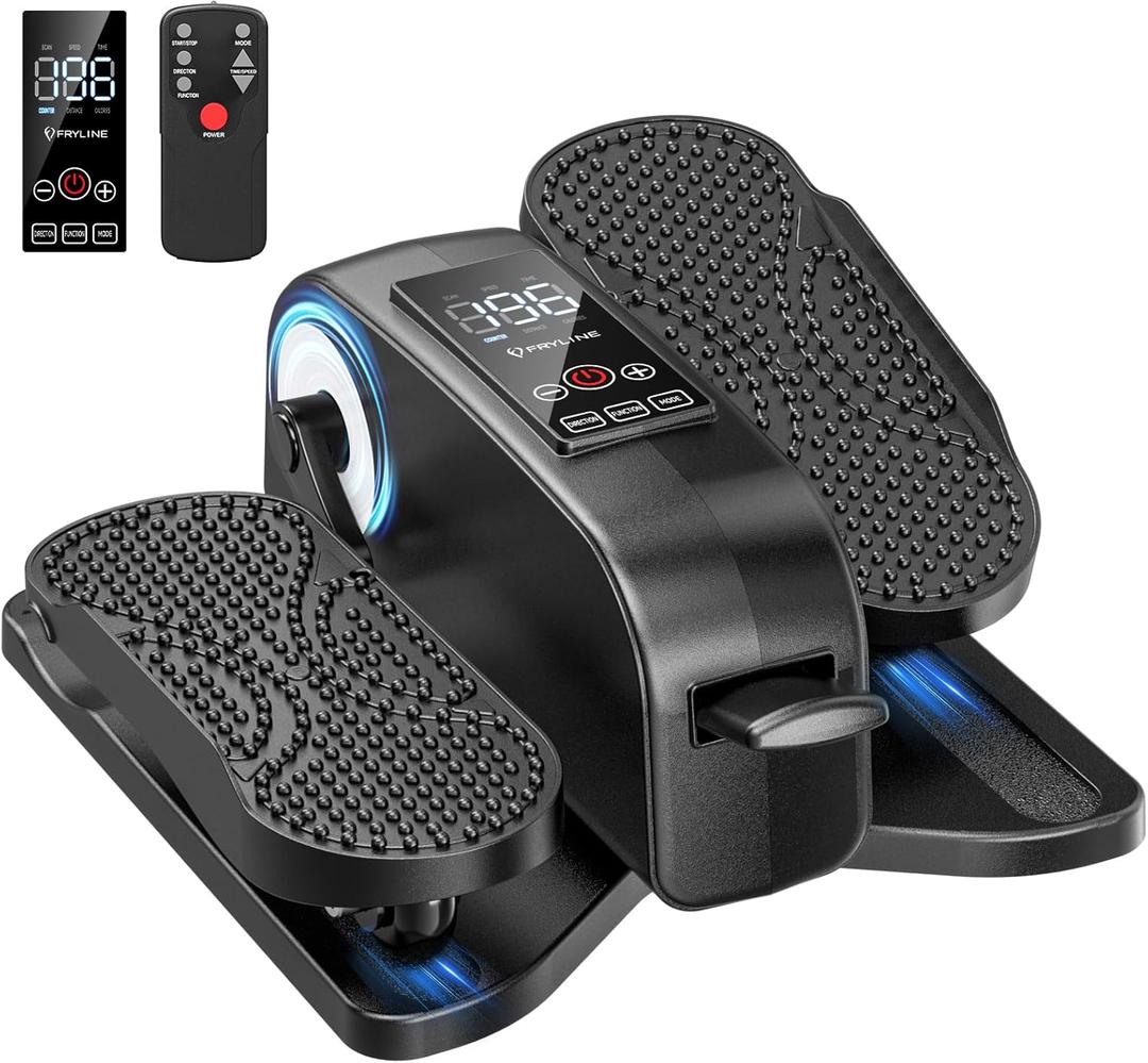 Under Desk Elliptical Machine for Senior Mini Elliptical Leg Exerciser with Remote Quiet Portable Electric Seated Foot Pedal Exerciser for Home Office (Poratable)