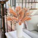 7 PCS Artificial Fall Stem Fake Plants, 26 in Fake Leaves Autumn Greenery Branches Orange Flowers Faux Foliage DIY Stems for Vase Thanksgiving Home Kitchen Office Indoor Centerpiece Table Decoration