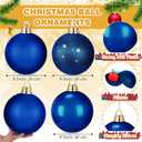 Weysat 4 Pcs Large 8" Fillable Christmas Ornaments, Jumbo Matte, Shiny & Glitter Hanging Ornaments for Outdoor Xmas Tree Decoration, Lawn Yard Holiday Party Decor(Blue)
