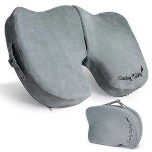 Cushy Tushy Premium Foldable Travel Seat Cushion - for Relief of Lower Back, Sciatic, Butt and Tailbone Pain - for Home & Office Use, Perfect for Travel or Driving - Coccyx Seat Cushion