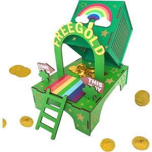 MQJJSM St. Patricks Day Wooden Leprechaun Trap Kit for Kids  DIY St. Patricks Day Crafts and Classroom Projects, Fun Leprechaun Trap Supplies for Boys and Girls