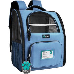 PetAmi Dog Backpack Carrier for Small Large Cat, Pet, Puppy, Ventilated Pet Hiking Backpack Travel Bag, Airline Approved Cat Backpack Carrier, Camping Biking Dog Bag Up to 18lbs Pet, Light Blue