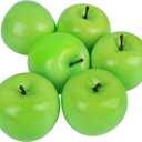 8 Pcs Artificial Red Apples Decoration Fake Delicious Apples Foam Fruits for Home Kitchen Christmas Decoration Photography (Green)