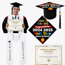JaGely 3 Pcs 8th Grade Graduation Set Class of 2025 Graduation Cap and Stole Sash with Diploma Certificates Set for Middle School Students Supplies Teachers Parents Gifts