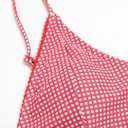 ZAFUL Women's V Neck Bikini Set High Waisted Swimsuits Lace Up Bow Decor Cheeky Two Piece Bathing Suit (Red, M)