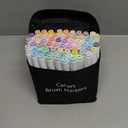 Caliart Alcohol Markers Brush Tip, 61 Colors Pastel Art Marker Set Dual Tip Chisel & Brush, with Case Permanent Alcohol Based Colored Pens for Adult Coloring Books Artists Drawing Supplies Gifts