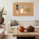 Board2by Cork Board Bulletin Board 30 x 42, Oak Framed 4x3 Corkboard, Office Board for Wall Decor, Large Wall Mounted Notice Pin Board with 15 Push Pins for School, Home & Office