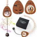Pet Memorial Wind Chime with Photo Frame, Outdoor Garden Remembrance Ornament with Rustic Beads and Metal Bells, Pet Loss Sympathy Gift for Dog and Cat Tribute