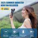 2 x Portable Handheld Turbo Fan, 1-100 Speed Hand Fan with Air Turbo Tech and Digital Display, 13000 RPM Rechargeable for Outdoor Activities,Travel,Working (Grey)