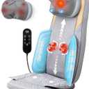 Shiatsu Neck and Back Massager with Heat,4D Kneading Back Massager for Pain Relief Deep Tissue,Back Massage for Chair,Dual-Neck Design,Adjustable Height,Gifts for Men Women Parents