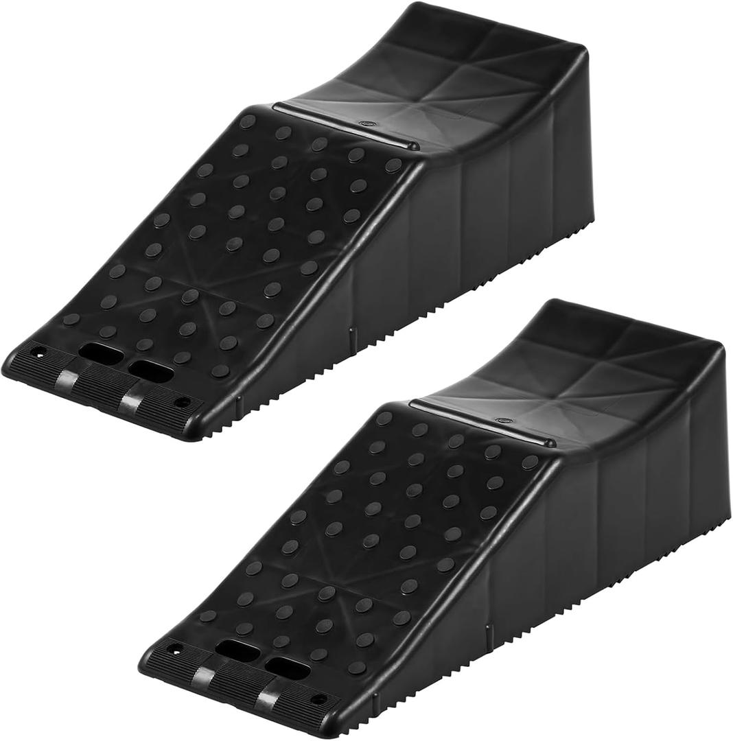 2 Pack Tandem Wheel Ramp, Concave Portable Ramp, Heavy Duty Tire Changing aid on Tandem Dual Axle Trailer, 5.5in Tire Lift Trailer Wheel Jack RV Flat Tire Ramp (2)