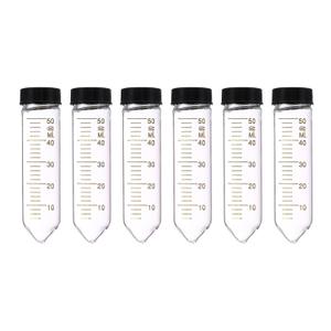 PATIKIL 50ml Centrifuge Tubes, 6 Pcs Glass Graduated Centrifuge Vials with Screw Cap Conical Bottom Test Tube Storage Container for Sample Laboratory Liquid