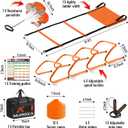 MUROZA Agility Ladder, Agility Speed Training Equipment Set, 20ft Speed Ladder, 12 Soccer Cones, 4 Hurdles, Jump Rope, Running Parachute, Soccer Football Basketball Training Equipment Accessories